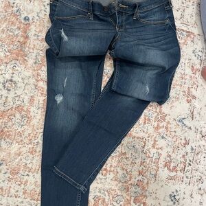 Dark Blue Distressed Women's Jeans